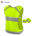 100% Breathable Mesh Polyester Neon Green Sport Safety Vests Waistcoat with Front Pocket and Reflective Tapes